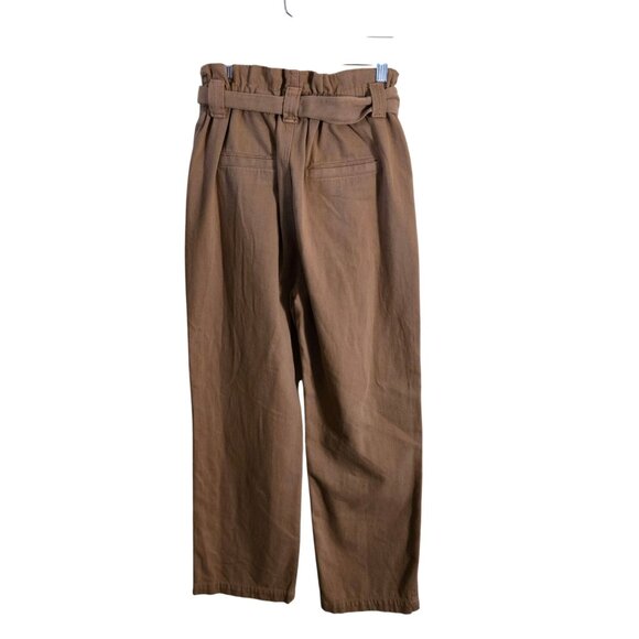 Reformation Evie Pants Butterscotch Paperbag Belted Ankle Organic Cotton Size28 - Picture 3 of 12